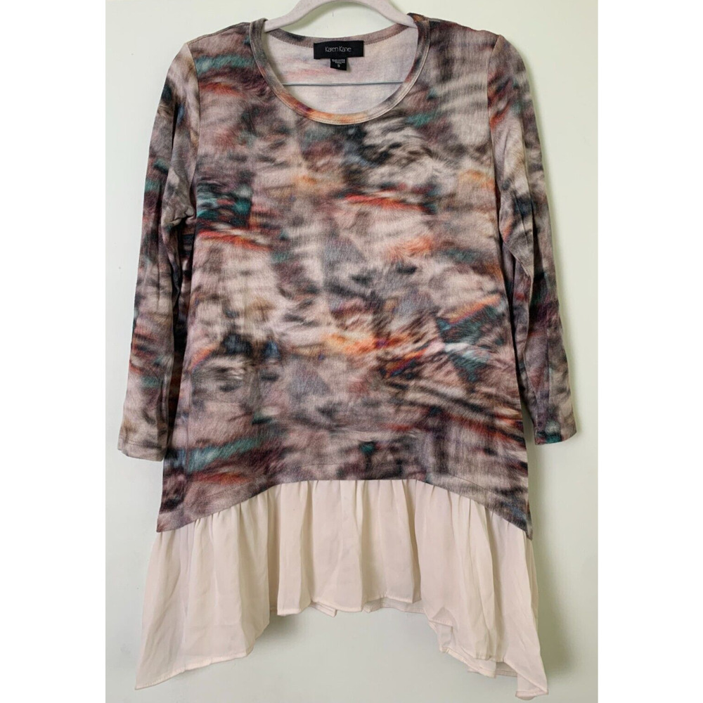 Karen Kane Ruffle Hem Tunic Top Women’s Size S
